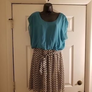 Teal and Chevron Dress